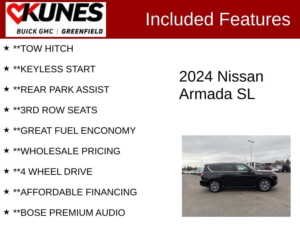 Used 2024 Nissan Armada SL w/ Captain's Chairs Package image 3
