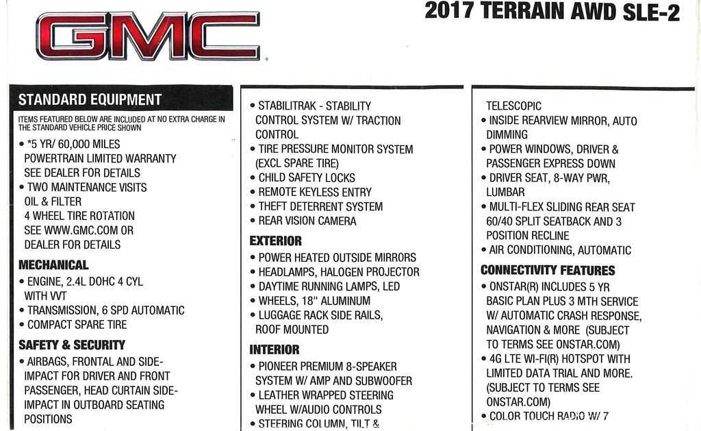 Used 2017 GMC Terrain SLE w/ Convenience Package AWD/4WD image 3