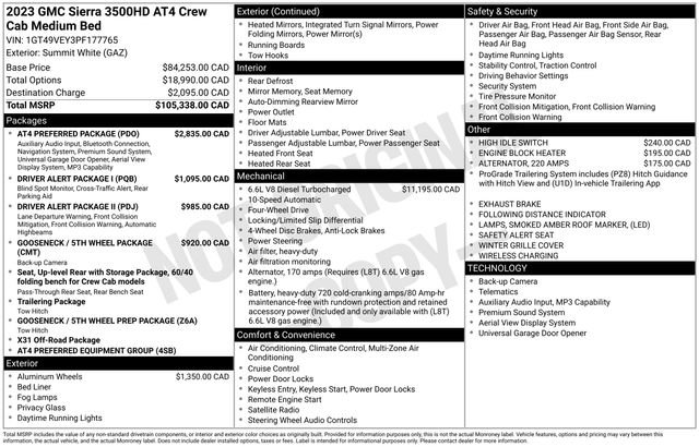 Used 2023 GMC Sierra 3500 AT4 w/ AT4 Preferred Package AWD/4WD image 35