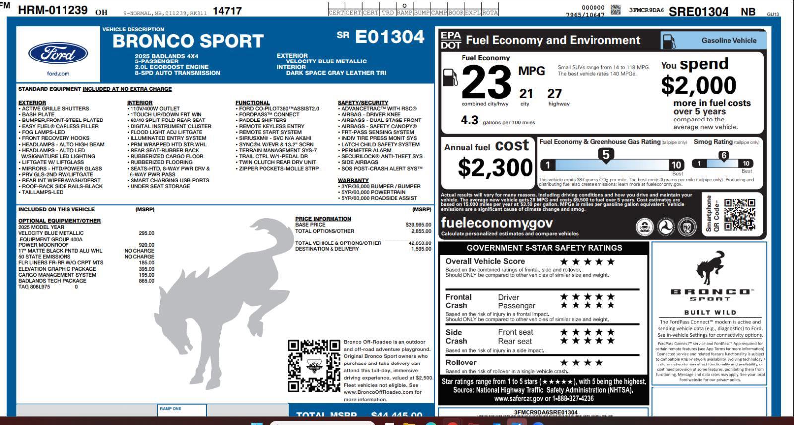 Used 2025 Ford Bronco Sport Badlands w/ Badlands Tech Package image 4