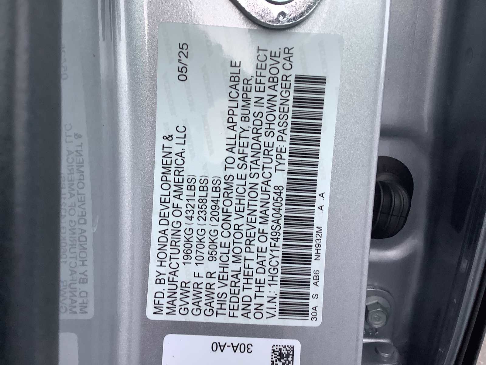 Certified 2025 Honda Accord SE image 21