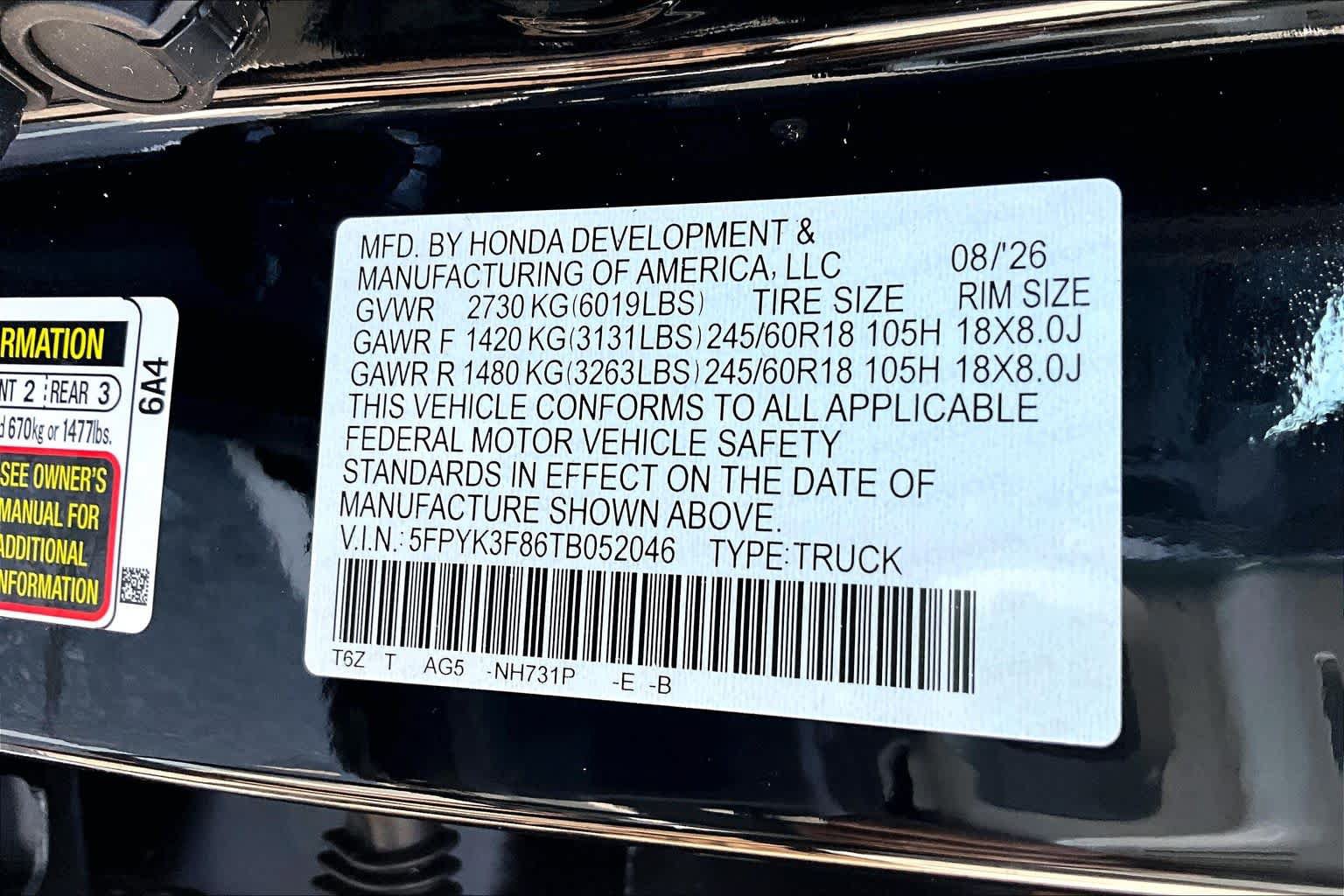 New 2026 Honda Ridgeline Black Edition image 14