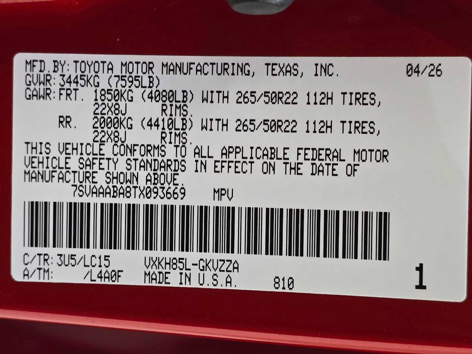 Certified 2026 Toyota Sequoia Capstone AWD/4WD image 33