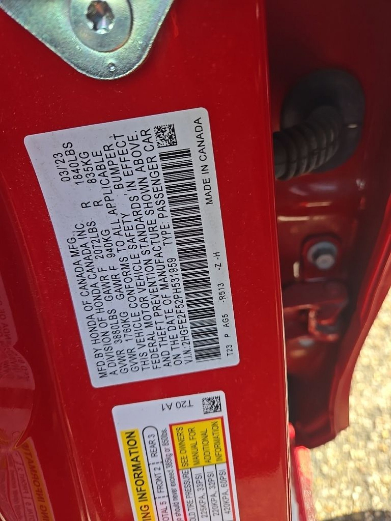 Certified 2023 Honda Civic Sport image 22