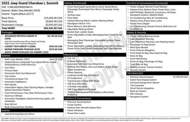 Used 2022 Jeep Grand Cherokee L Summit w/ Advanced Protech Group IV image 4