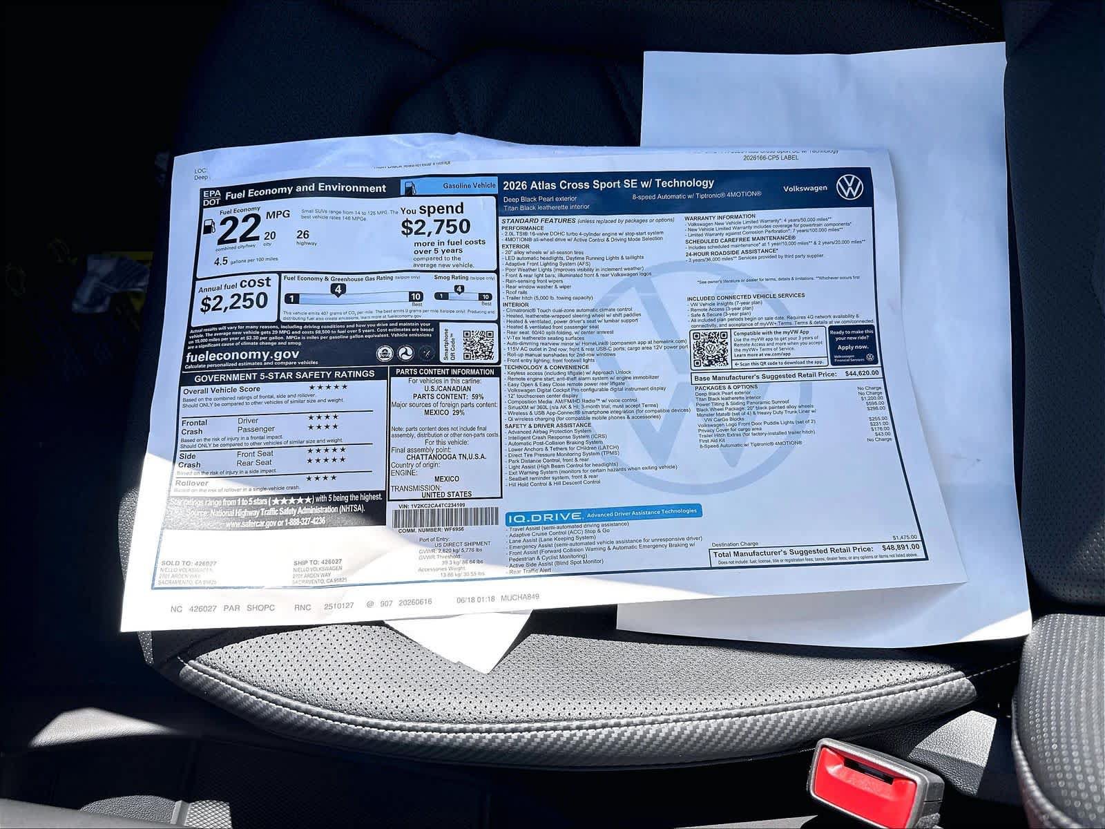 New 2026 Volkswagen Atlas Cross Sport SE AWD/4WD image 13