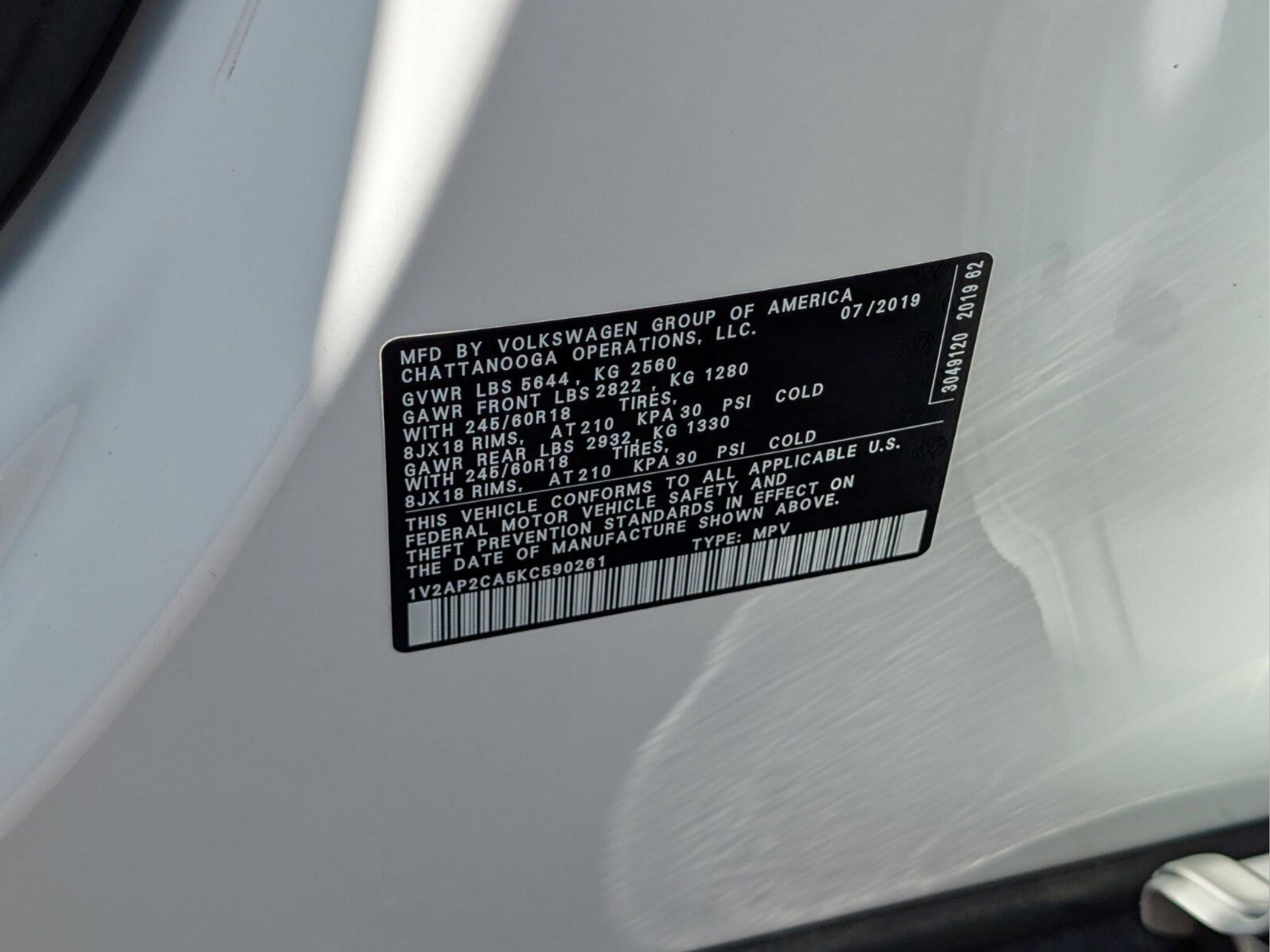Used 2019 Volkswagen Atlas S FWD image 15
