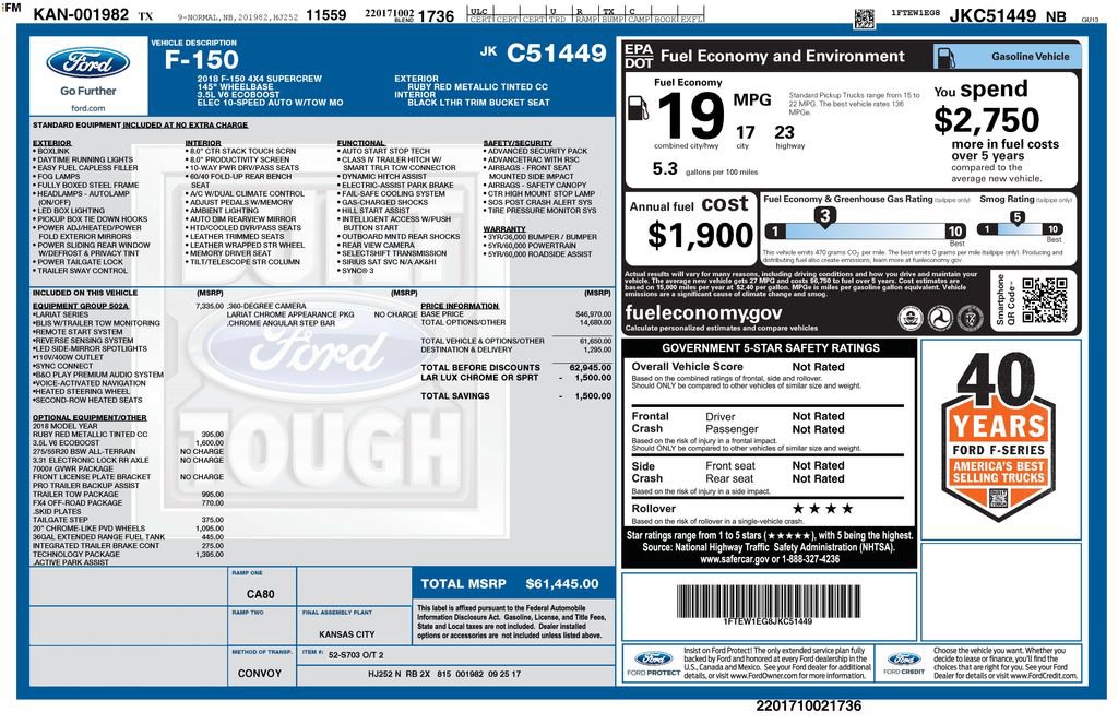 Used 2018 Ford F150 Lariat w/ Equipment Group 502A Luxury AWD/4WD image 24