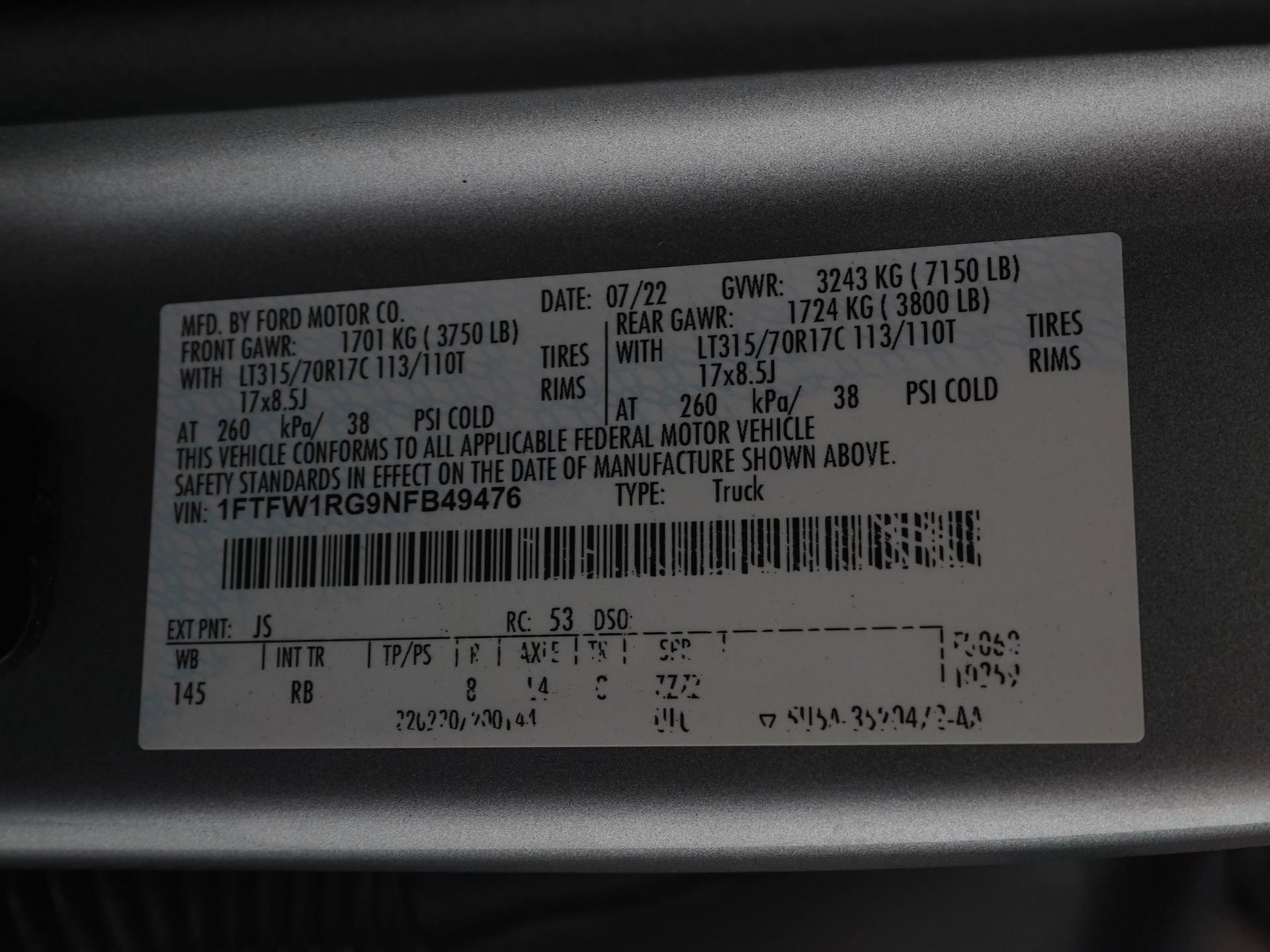 Used 2022 Ford F150 Raptor w/ Equipment Group 801A High image 35