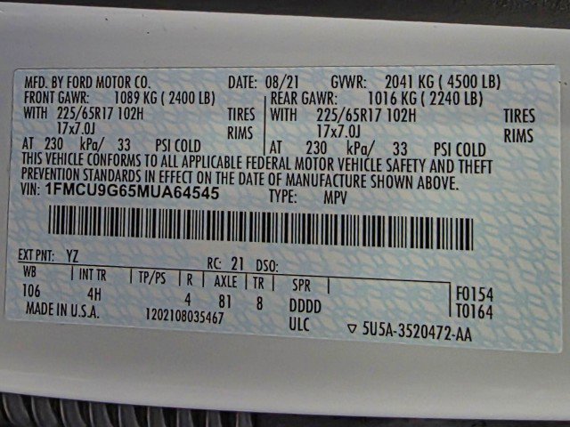 Used 2021 Ford Escape SE w/ Convenience Package image 42