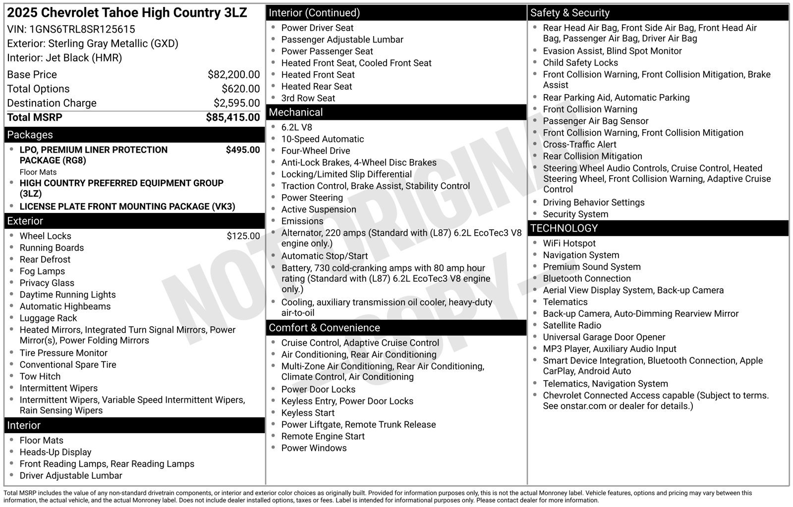 Used 2025 Chevrolet Tahoe High Country AWD/4WD image 37