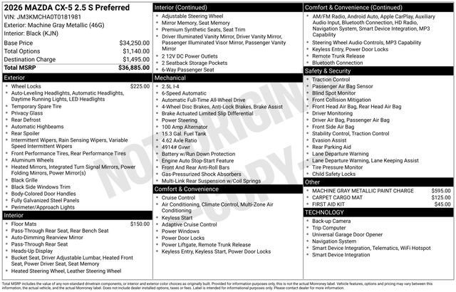 New 2026 MAZDA CX-5 Preferred AWD/4WD image 9