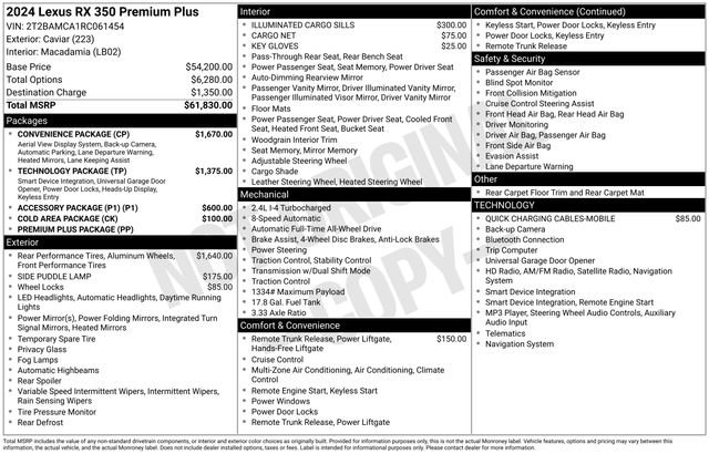 Certified 2024 Lexus RX 350 Premium Plus w/ Convenience Package AWD/4WD image 37