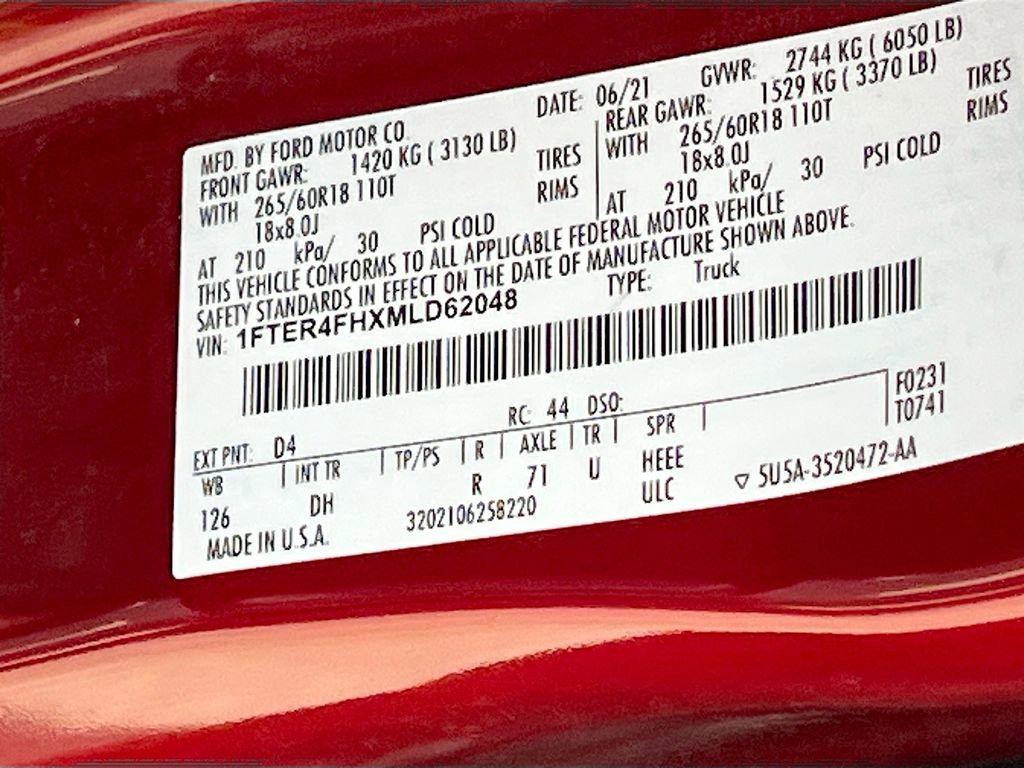 Used 2021 Ford Ranger Lariat w/ Equipment Group 501A High AWD/4WD image 32