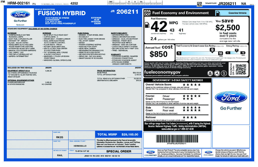 Used 2018 Ford Fusion SE w/ Equipment Group 601A FWD image 10