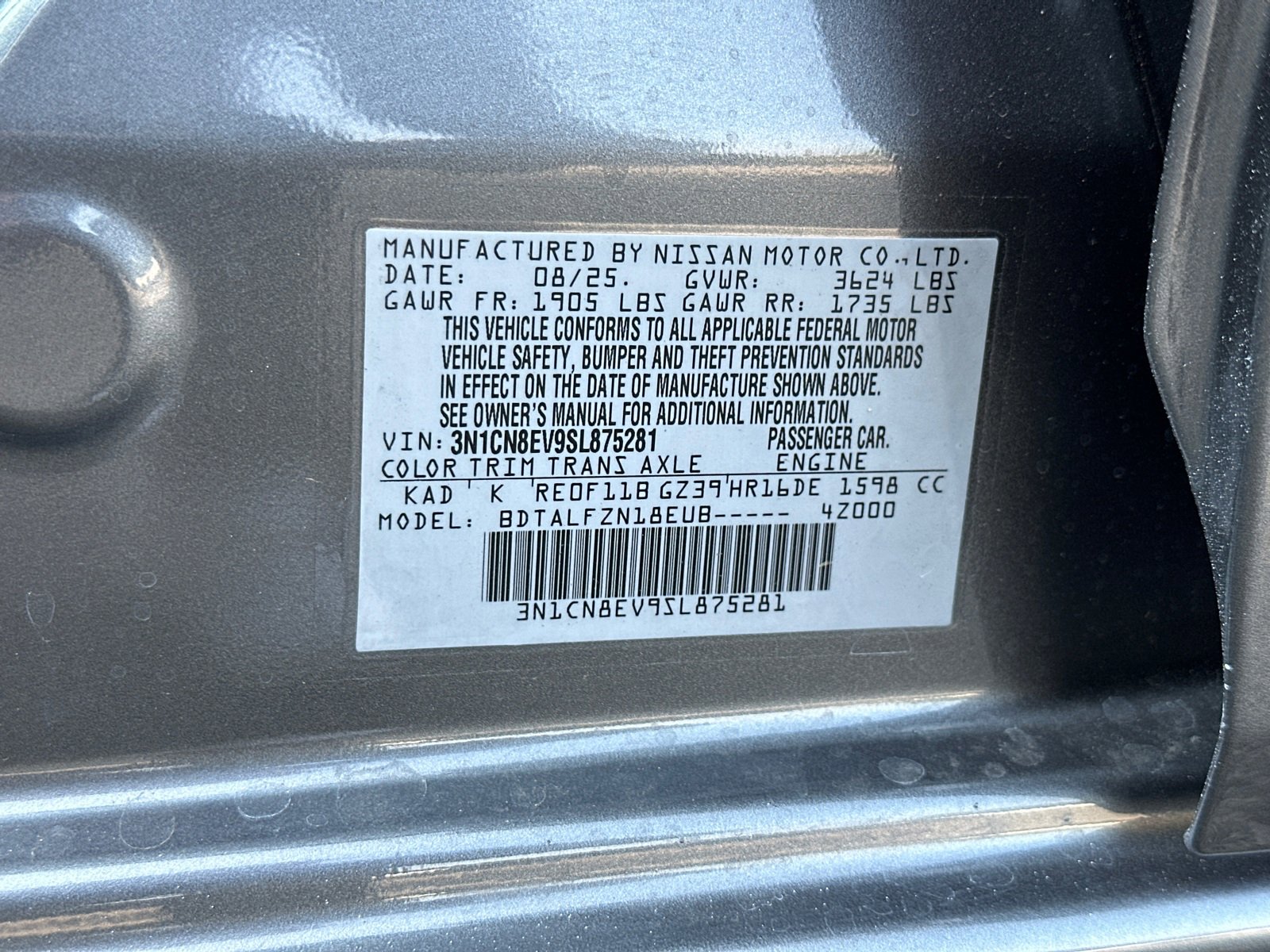 New 2025 Nissan Versa SV w/ Trunk Package image 32