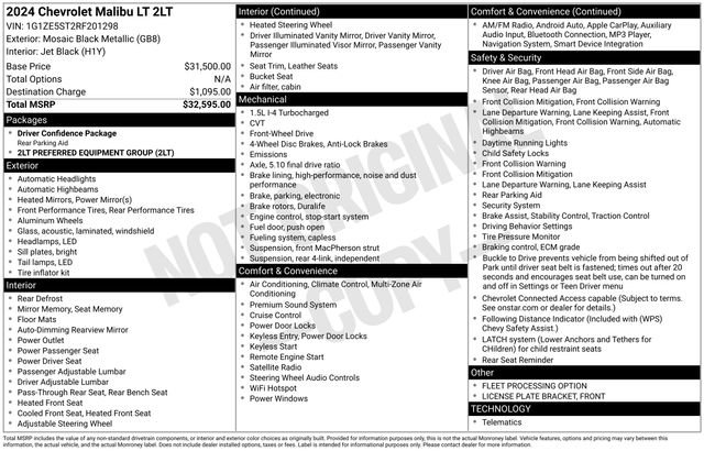 Used 2024 Chevrolet Malibu LT image 2