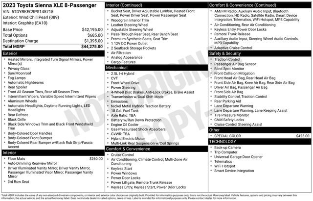 Certified 2023 Toyota Sienna XLE FWD image 3
