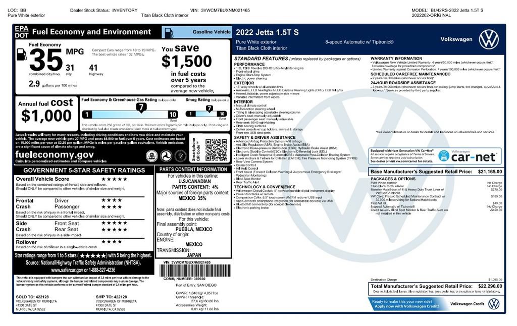 Used 2022 Volkswagen Jetta S FWD image 4