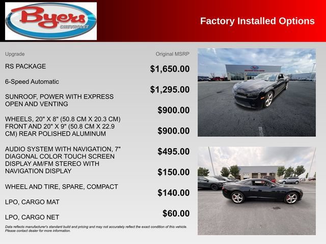 Used 2015 Chevrolet Camaro LT w/ RS Package RWD image 10