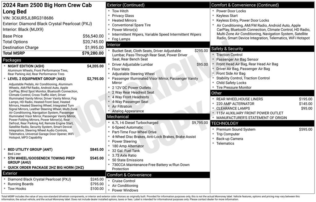 Used 2024 RAM 2500 Big Horn w/ Night Edition AWD/4WD image 72