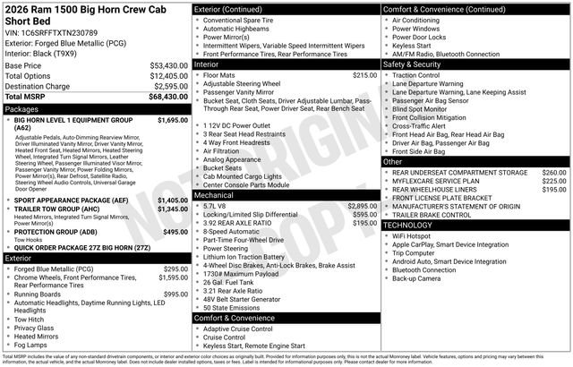 New 2026 RAM 1500 Big Horn AWD/4WD image 37