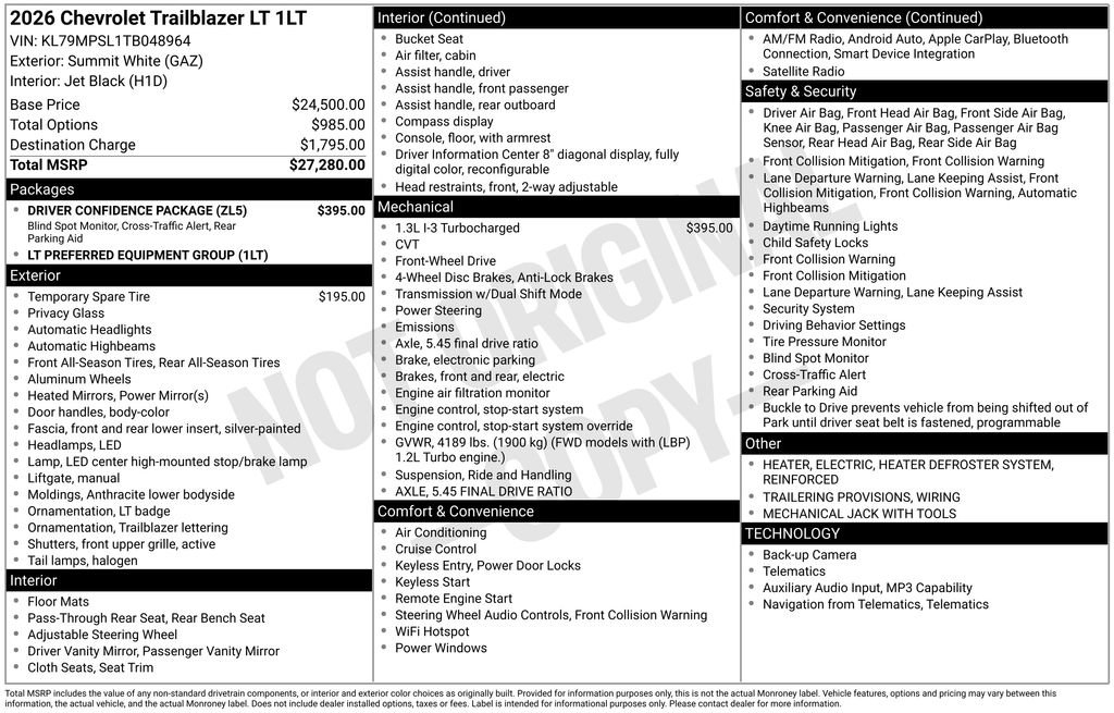 Used 2026 Chevrolet TrailBlazer LT w/ Driver Confidence Package FWD image 7