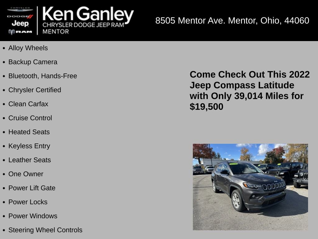 Certified 2022 Jeep Compass Latitude w/ Convenience Group image 5