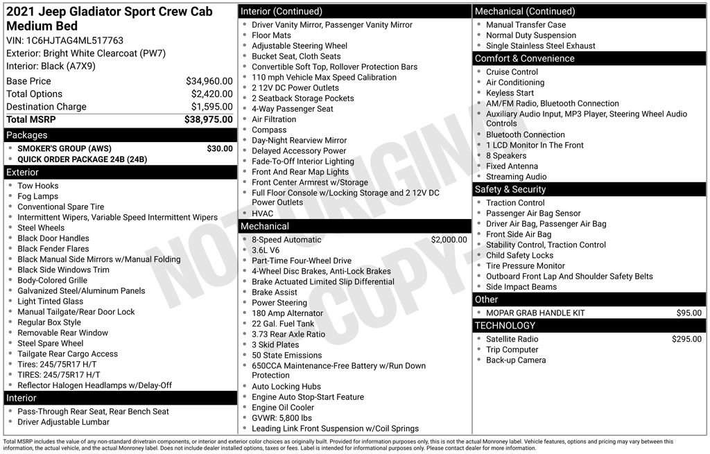 Used 2021 Jeep Gladiator Sport image 47