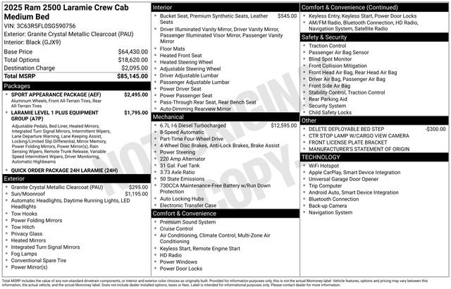 New 2025 RAM 2500 Laramie w/ Sport Appearance Package image 57