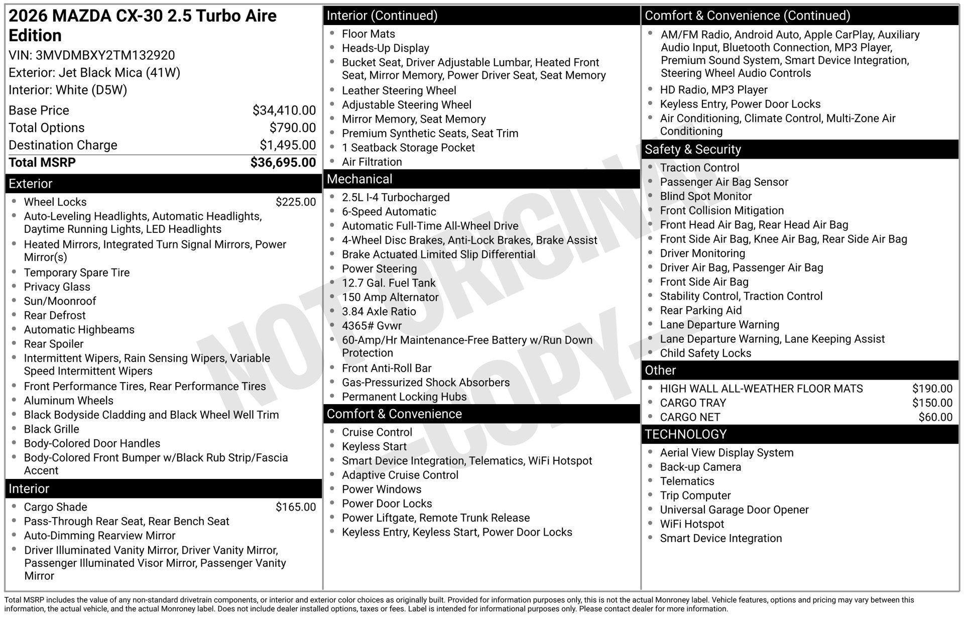 New 2026 MAZDA CX-30 2.5 Turbo Aire Edition AWD/4WD image 6