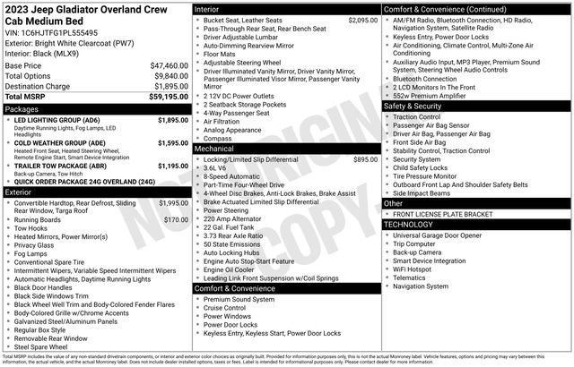 Used 2023 Jeep Gladiator Overland w/ LED Lighting Group image 39