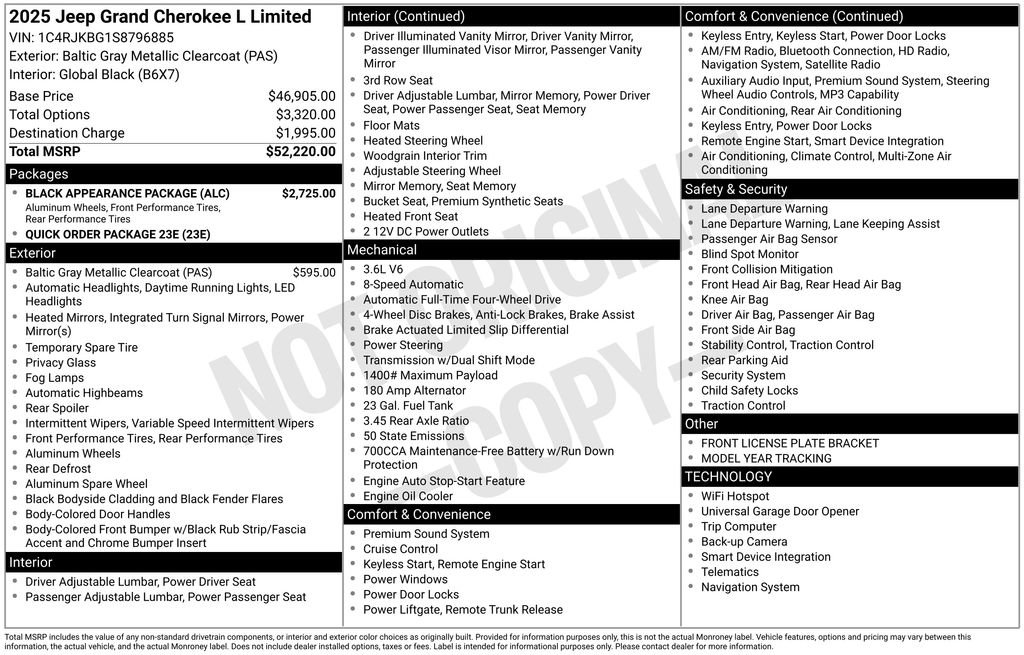 New 2025 Jeep Grand Cherokee L Limited w/ Black Appearance Package image 40