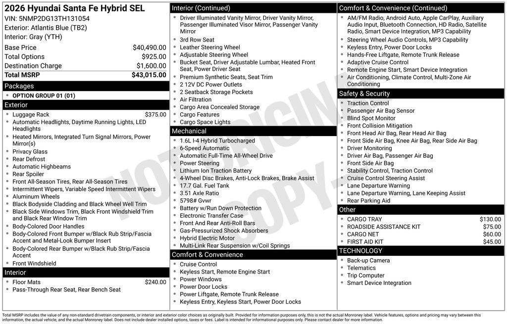 New 2026 Hyundai Santa Fe SEL AWD/4WD image 4