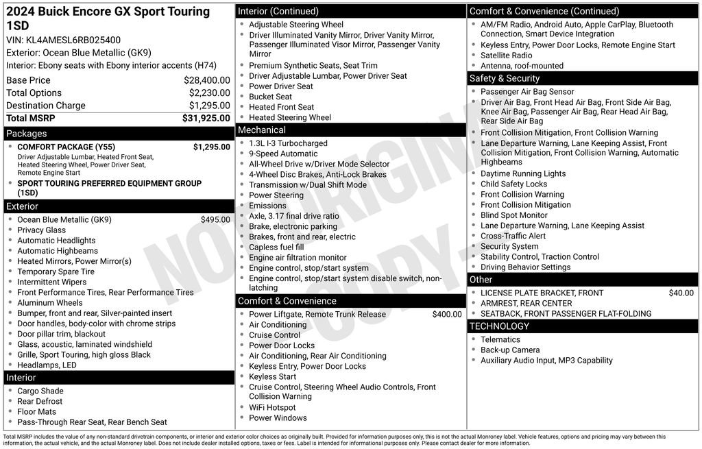 Certified 2024 Buick Encore GX Sport Touring w/ Comfort Package AWD/4WD image 5