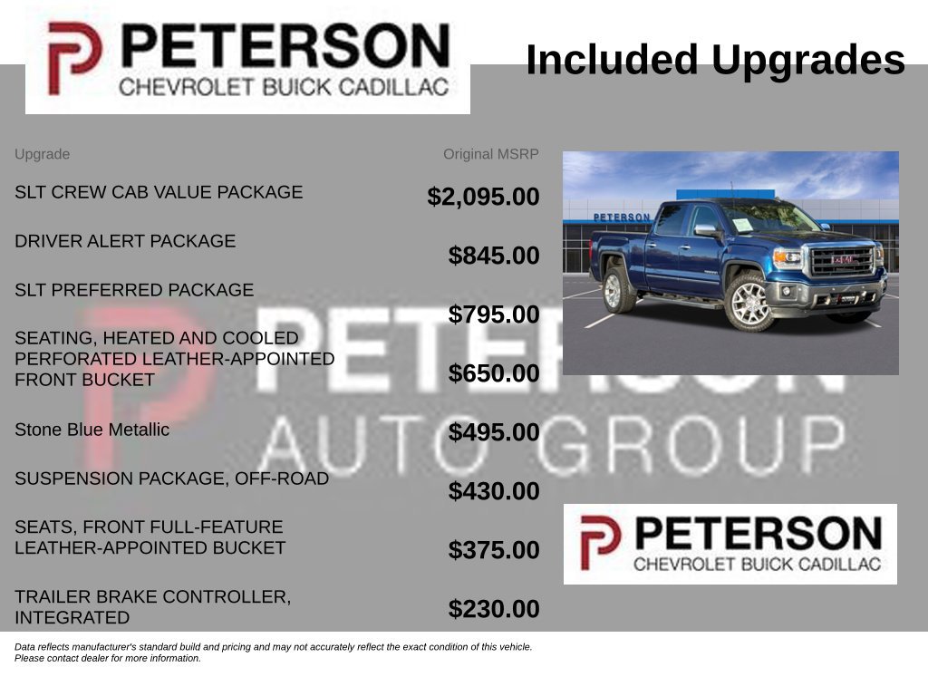 Used 2015 GMC Sierra 1500 SLT w/ SLT Crew Cab Value Package AWD/4WD image 11