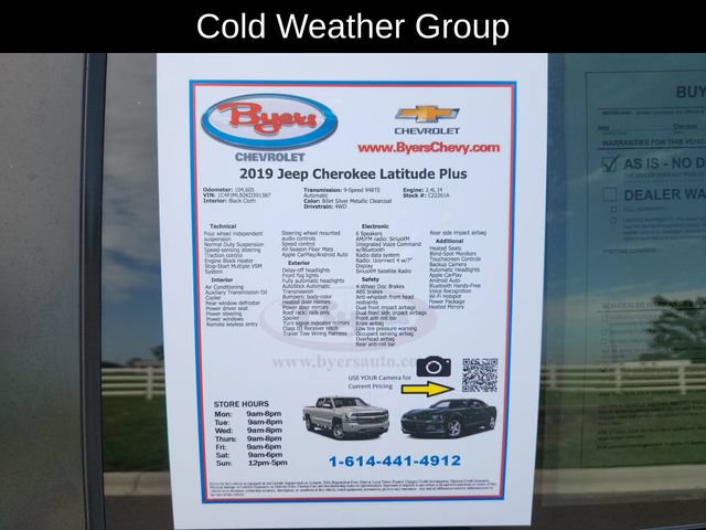 Used 2019 Jeep Cherokee Latitude Plus w/ Cold Weather Group AWD/4WD image 12