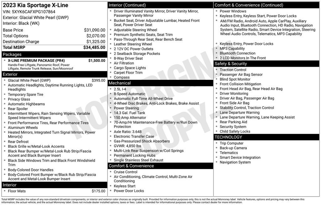 Used 2023 Kia Sportage X-Line w/ X-Line Premium Package image 2