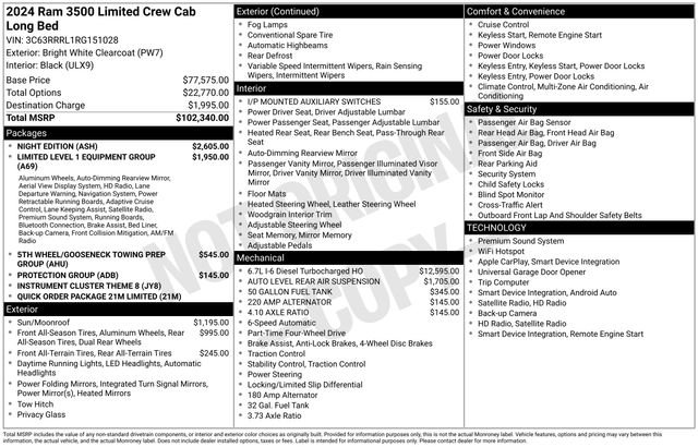 Used 2024 RAM 3500 Limited w/ Night Edition AWD/4WD image 44