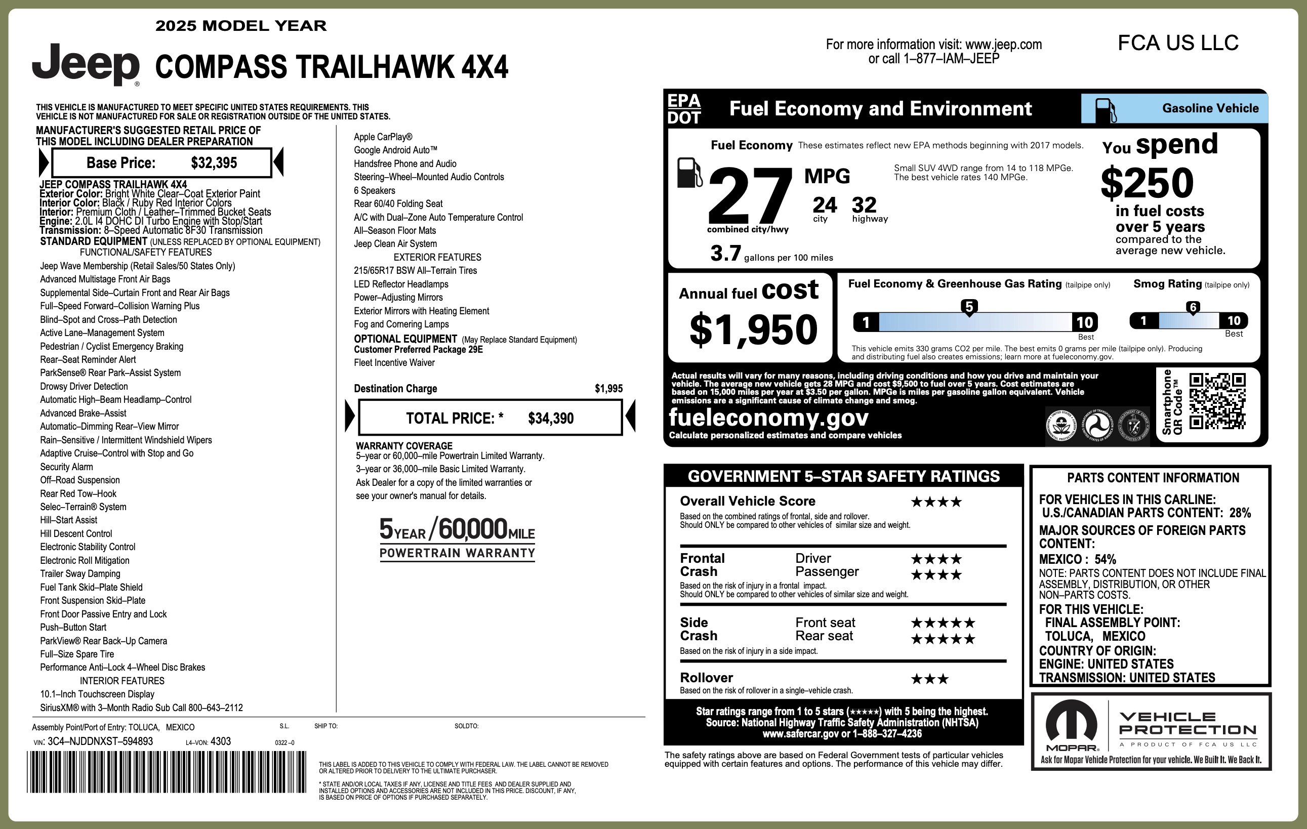 Used 2025 Jeep Compass Trailhawk image 3