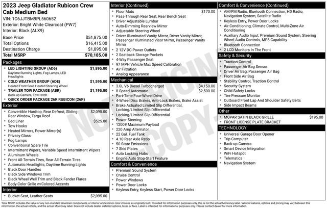 Used 2023 Jeep Gladiator Rubicon w/ LED Lighting Group image 13