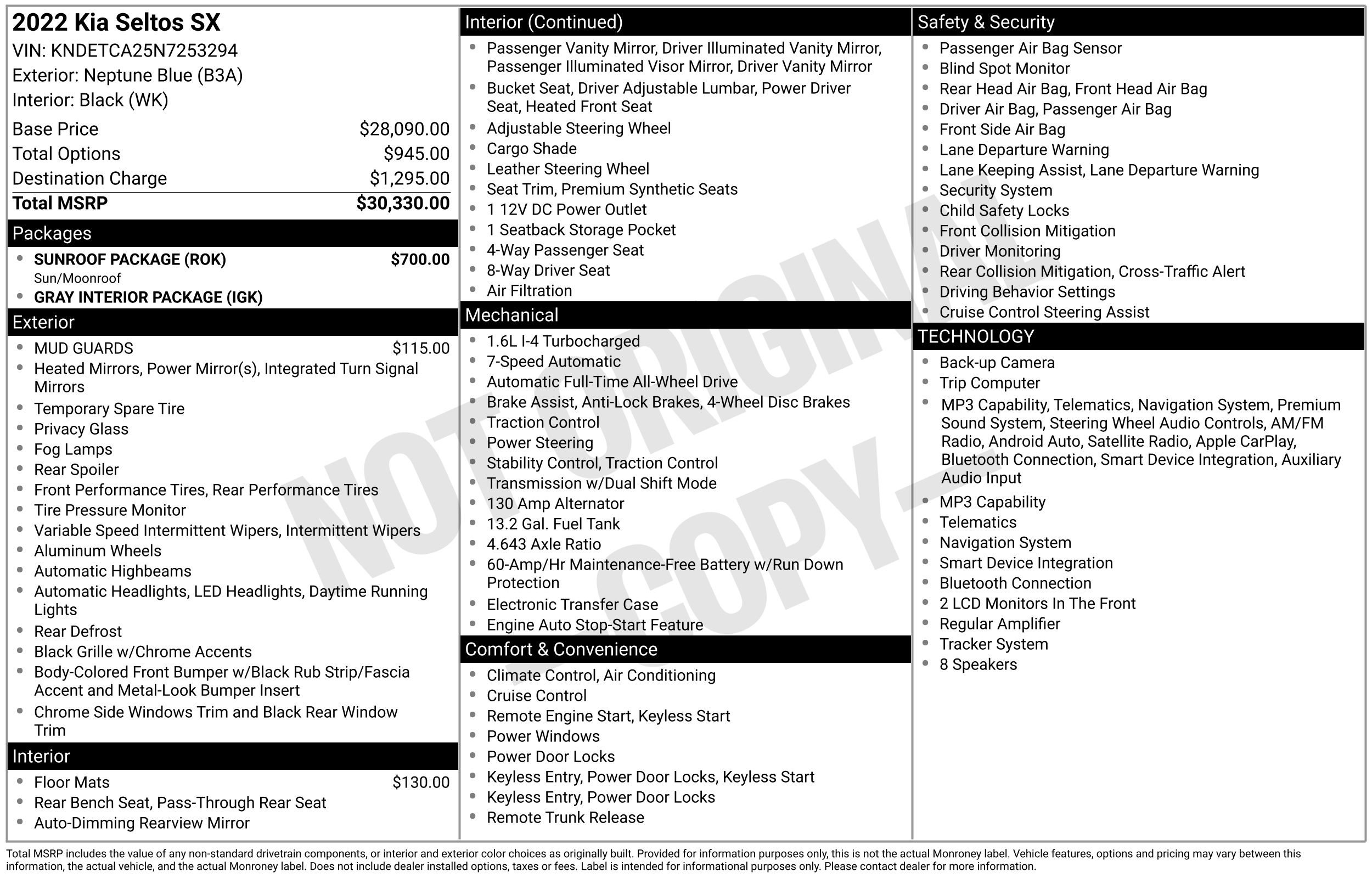 Used 2022 Kia Seltos SX w/ Sunroof Package AWD/4WD image 2
