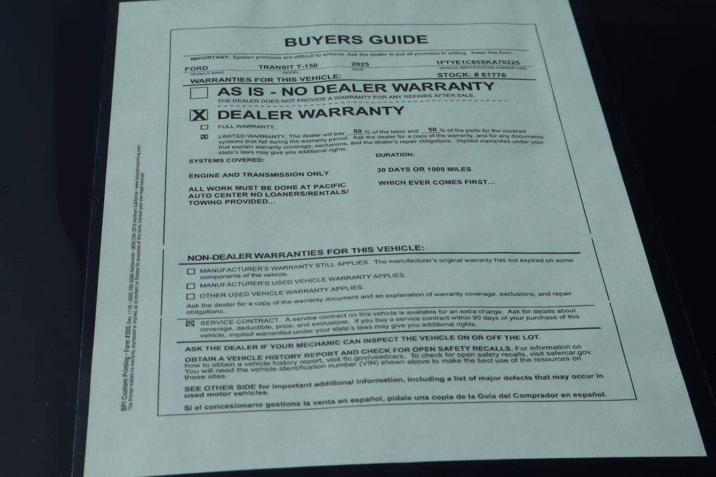 Used 2025 Ford Transit 150 148 Medium Roof w/ Load Area Protection Package RWD image 48
