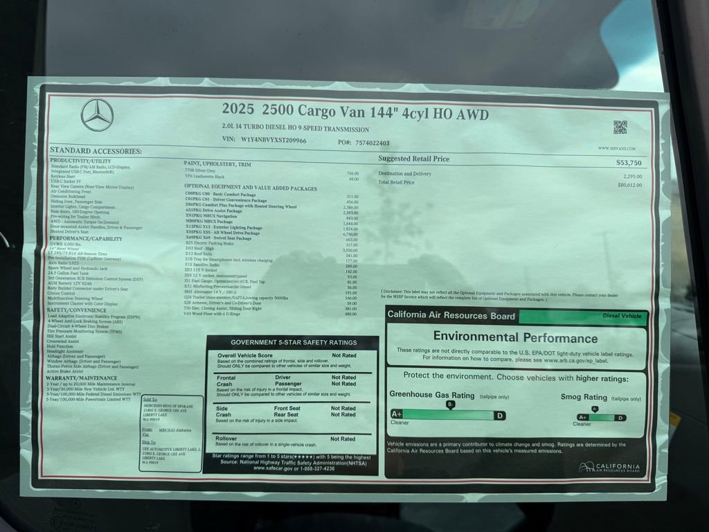 New 2025 Mercedes-Benz Sprinter 2500 image 19