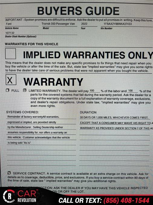 Used 2022 Ford Transit 350 XLT image 2