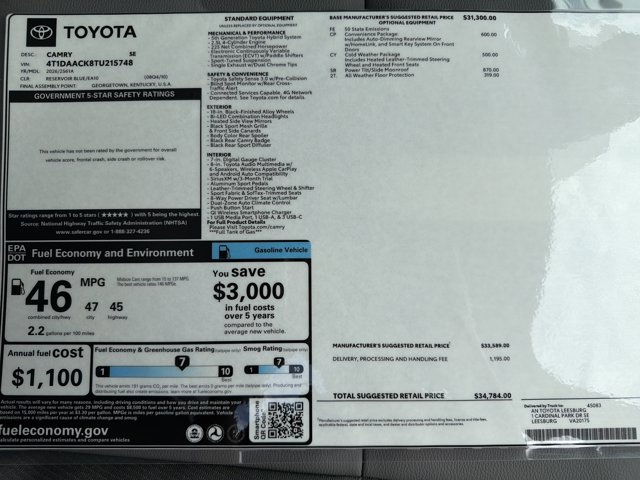 Used 2026 Toyota Camry SE w/ Convenience Package image 25