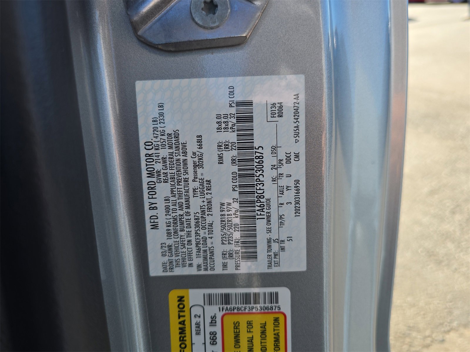 Certified 2023 Ford Mustang GT Premium w/ Equipment Group 401A image 27