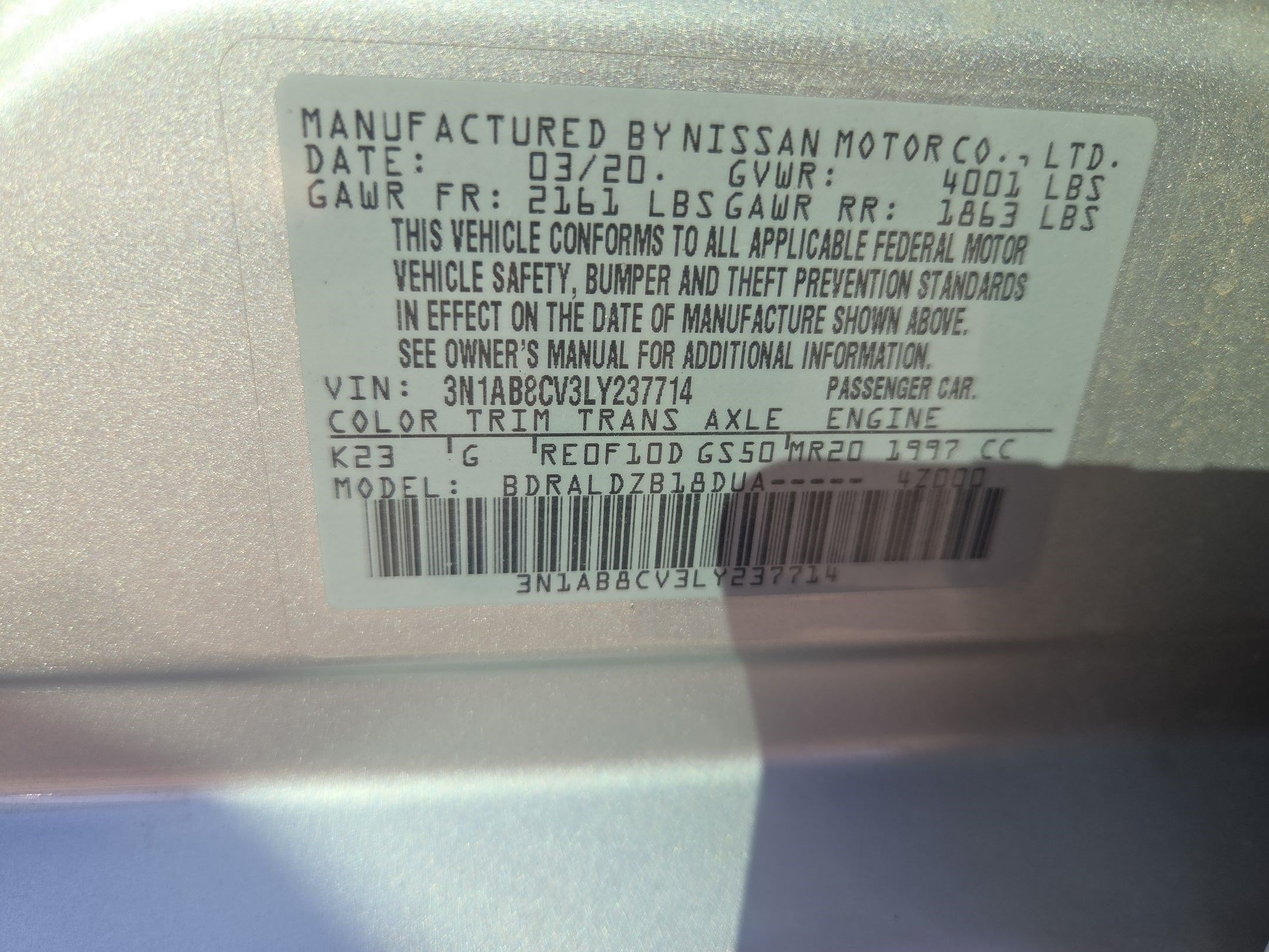 Used 2020 Nissan Sentra SV FWD image 32
