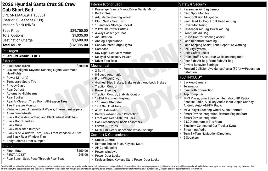 Certified 2026 Hyundai Santa Cruz SE FWD image 6