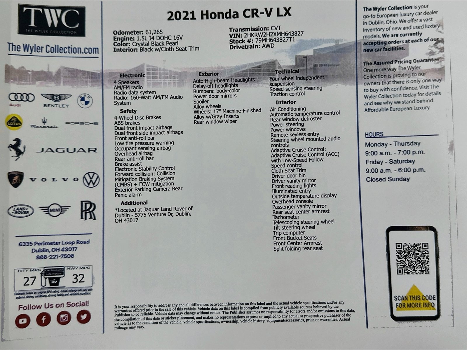 Used 2021 Honda CR-V LX image 43